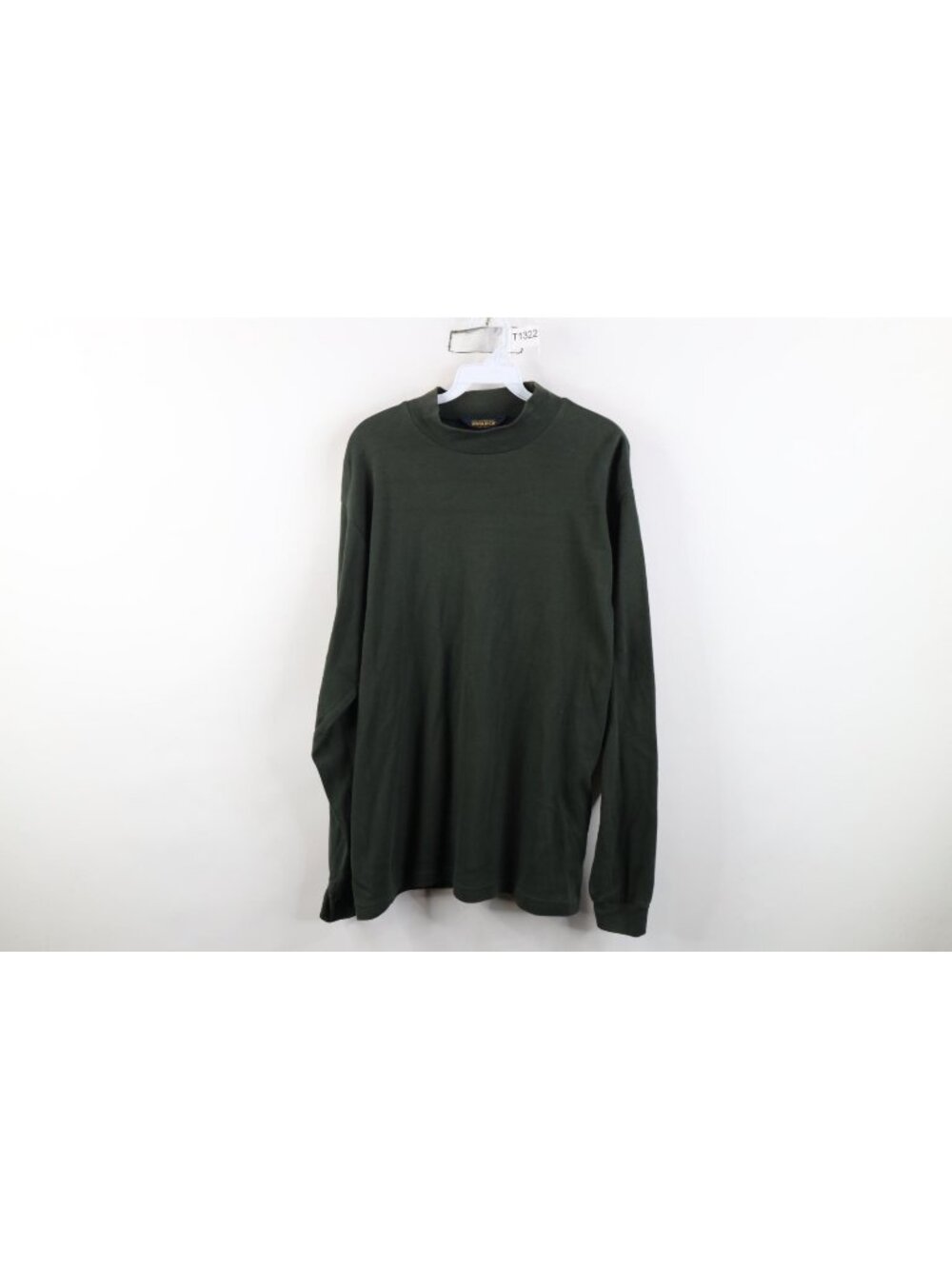 Vintage 90s Woolrich Blank Mock Neck Long Sleeve T-Shirt Womens Size L Green